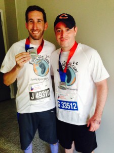 Kevin and I showcasing the bling